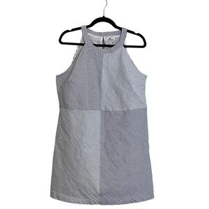 Vineyard Vines Striped‎ Halter Dress Women's XL Blue White Made in Italy Cotton